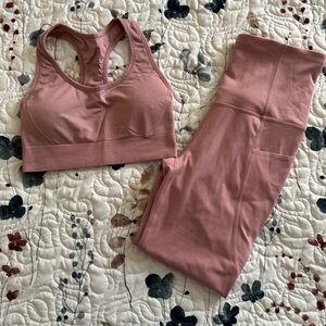 All in Motion Mauve Sports Bra and Leggings Set
